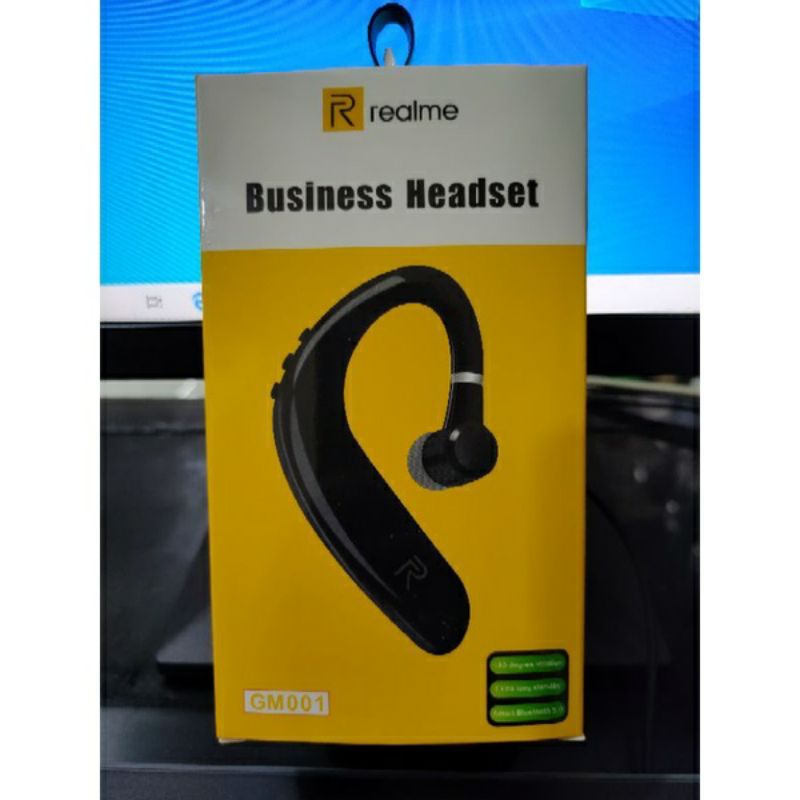 HF BUSINESS HEADSET BLUETOOTH BRANDED GM-001 SPORT SINGLE EAR SUARA BASS