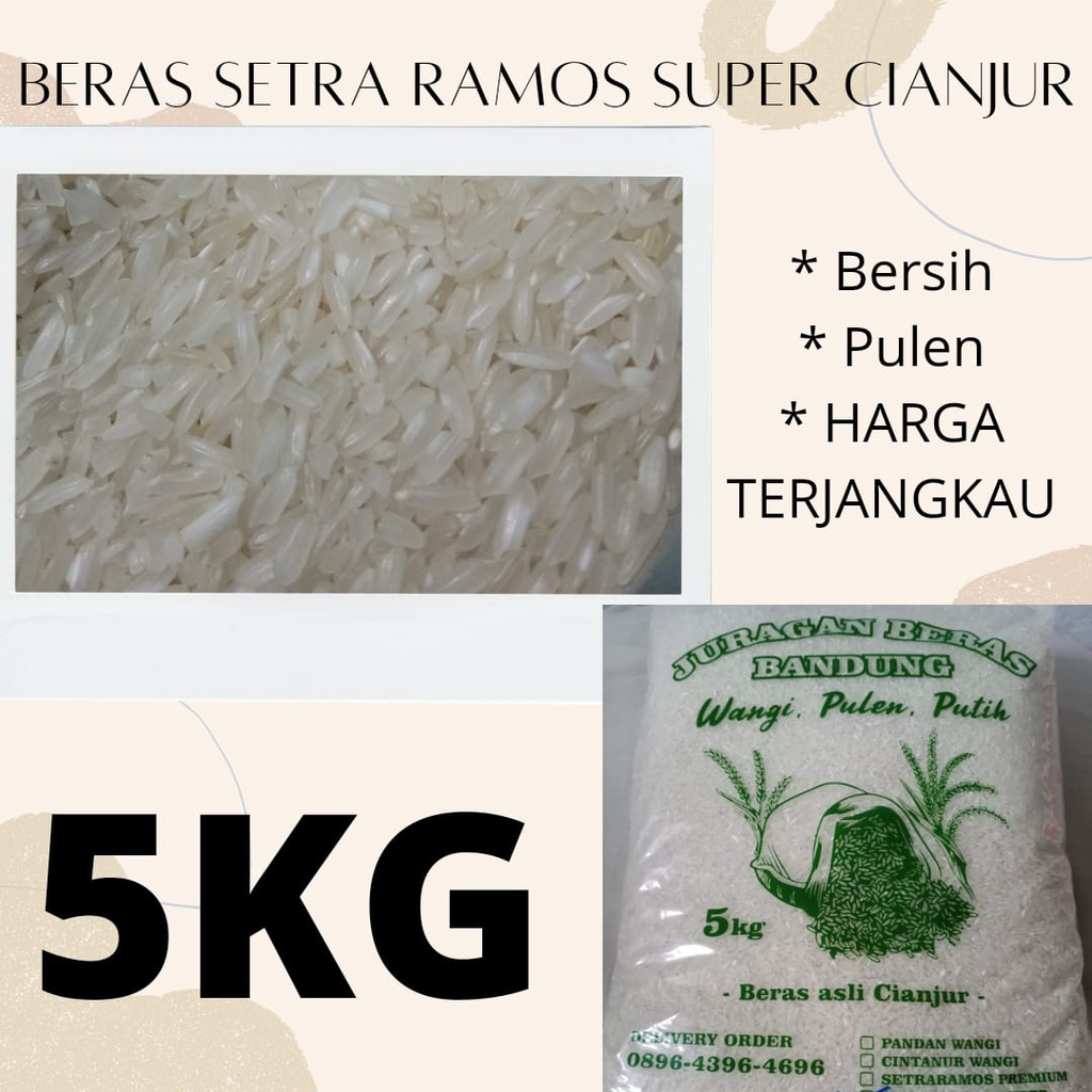 

BERAS HARGA SETRA RAMOS SUPER 5KG ASLI CIANJUR HARGA GLOSIR