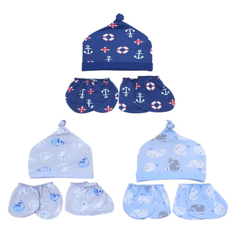 Sarung Tangan+Kaki+Topi Bayi LITTLE OWL / Perlengkapan Bayi Newborn