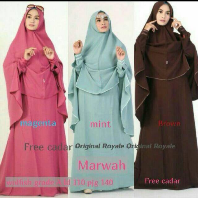 Marwah Syar'i/Gamis Cadar/Gamis Polos Jumbo/Syar'i Big Size/Gamis Cadar Jumbo/Baju Muslim Jumbo
