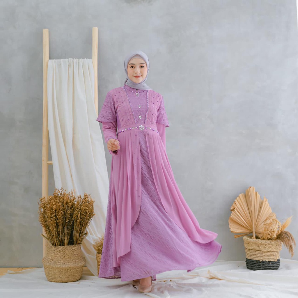 Permata Olshop / Sakhira Dress DJM / Gamis Pesta Mewah / Baju Kondangan / Brokat