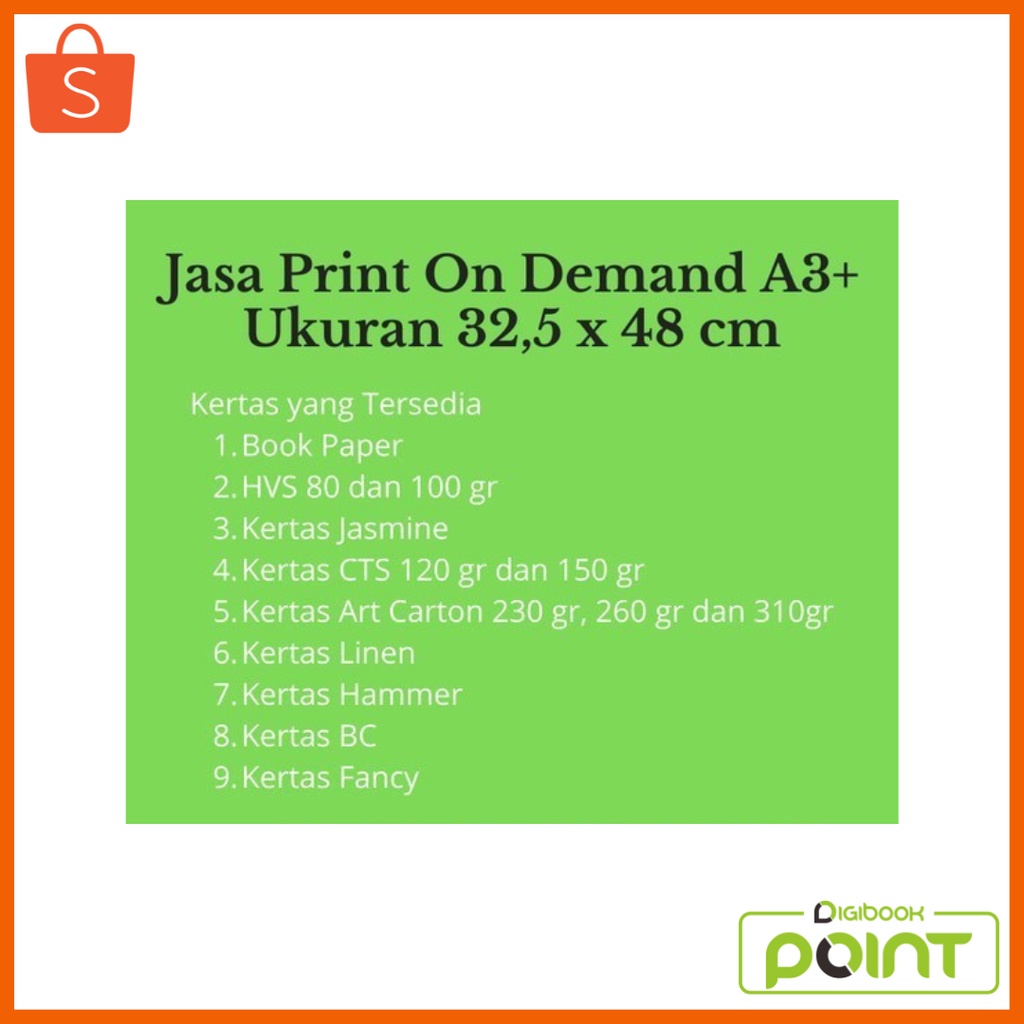 

Cetak Hitam Putih Kertas HVS 100 gr Ukuran 32,5 cm x 48 cm