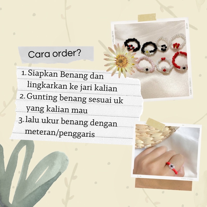 Cincin manik / cincin korea / beads ring (mix basic)