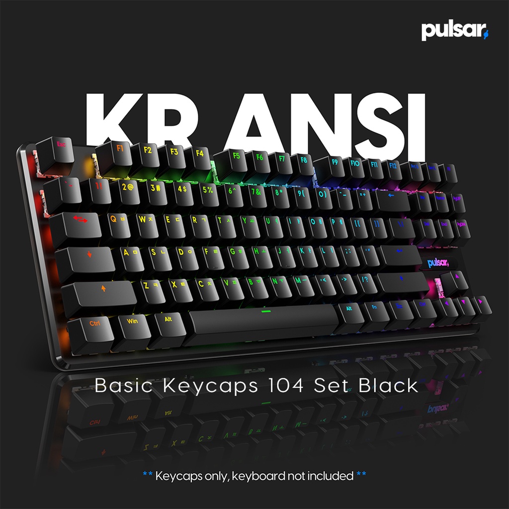 Pulsar Basic KR ANSI Keycaps - ABS Doubleshot 104 Keys US KR