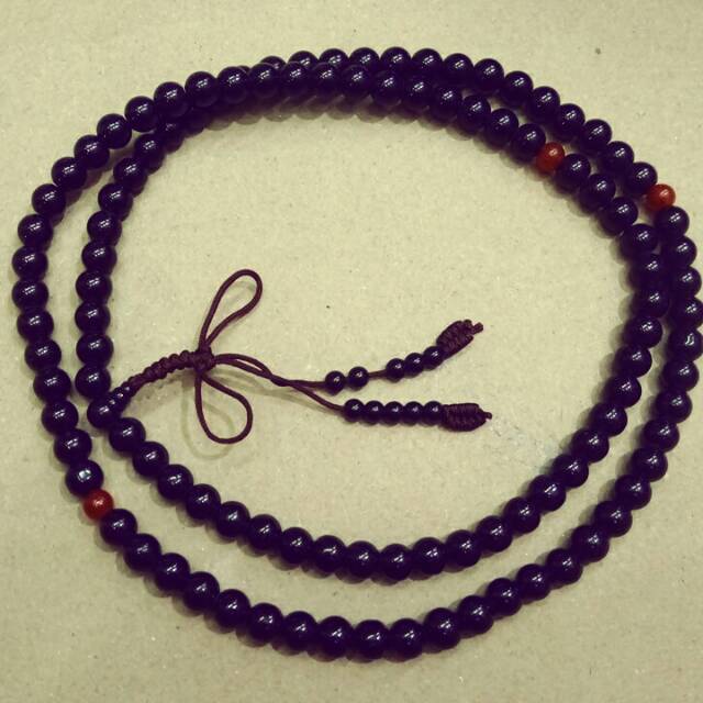 Tasbih Kalung Buddha Batu Onyx Hitam Import