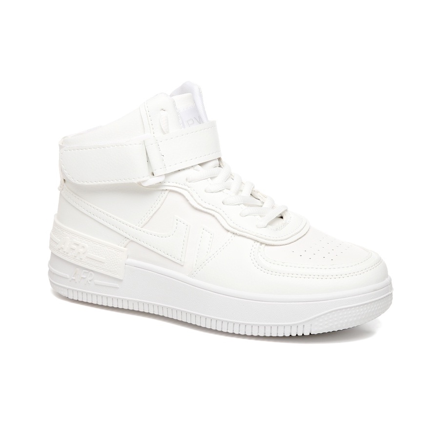 PVN Kara Sepatu Sneakers Wanita Sport Shoes Candy Pink White 372-White/White High Top