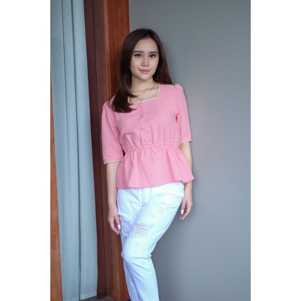 ATASAN BLOUSE WANITA RENDA BAHAN KATUN PREMIUM LEMBUT CLAIRE TOP-1