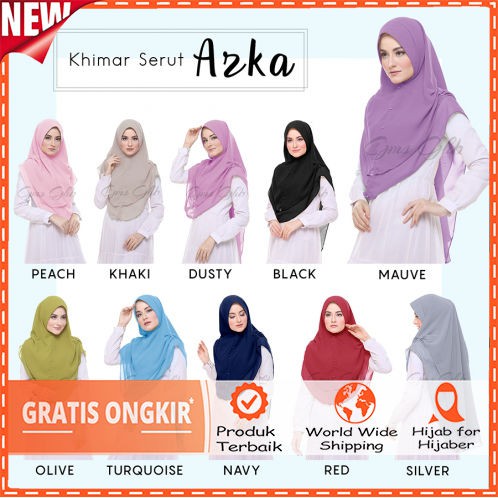 ✅(BISA COD)✅ Hijab / Jilbab / Khimar / Kerudung syar'i Serut Azka Fashion Muslim Murah