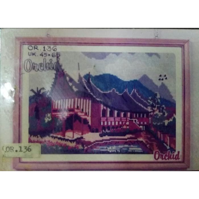 KRUISSTEEK KRISTIK ORCHID MOTIF PEMANDANGAN OR 136