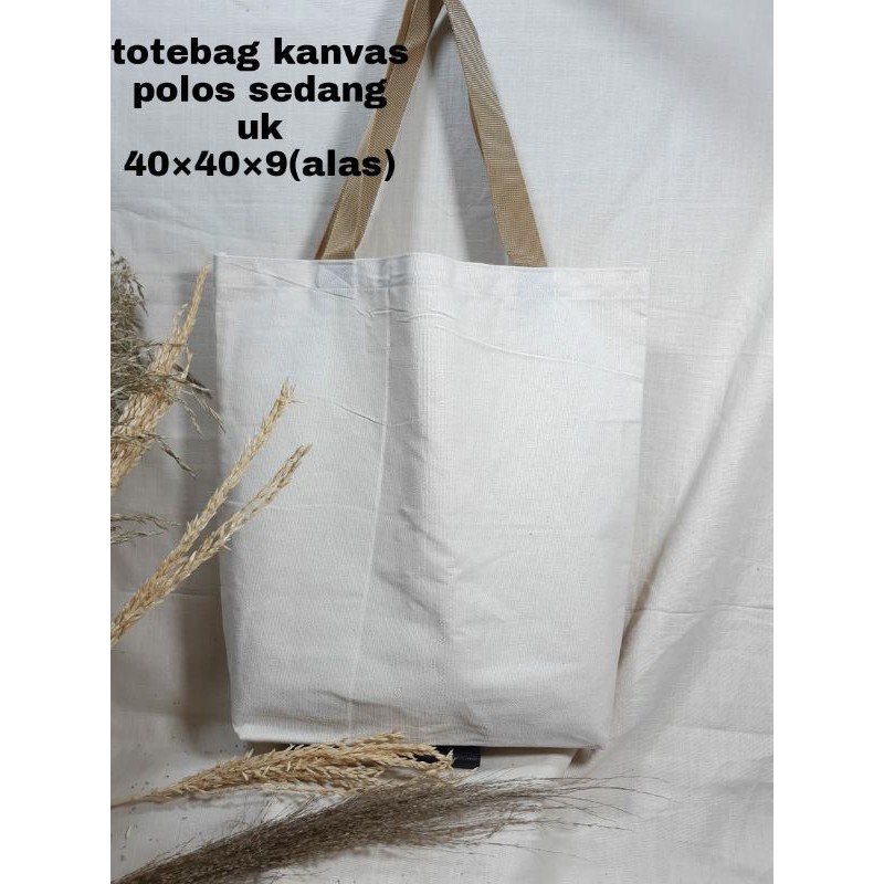TAS KANVAS POLOS SEDANG / TAS BELANJA KANVAS