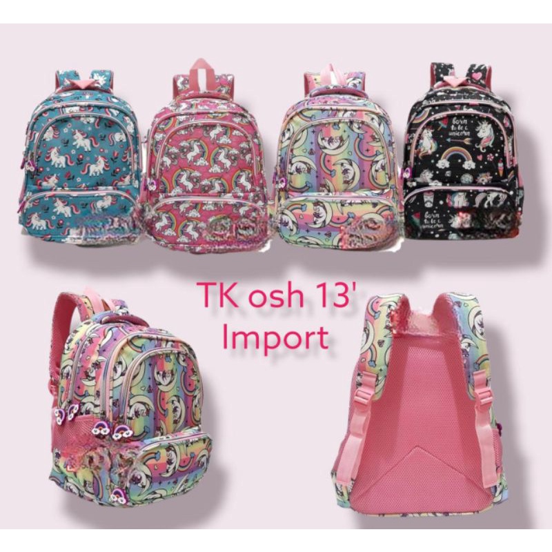 tas anak perempuan/ tas ransel anak sekolah sd smp tk import kanvas backpack anak bt21 unicorn among