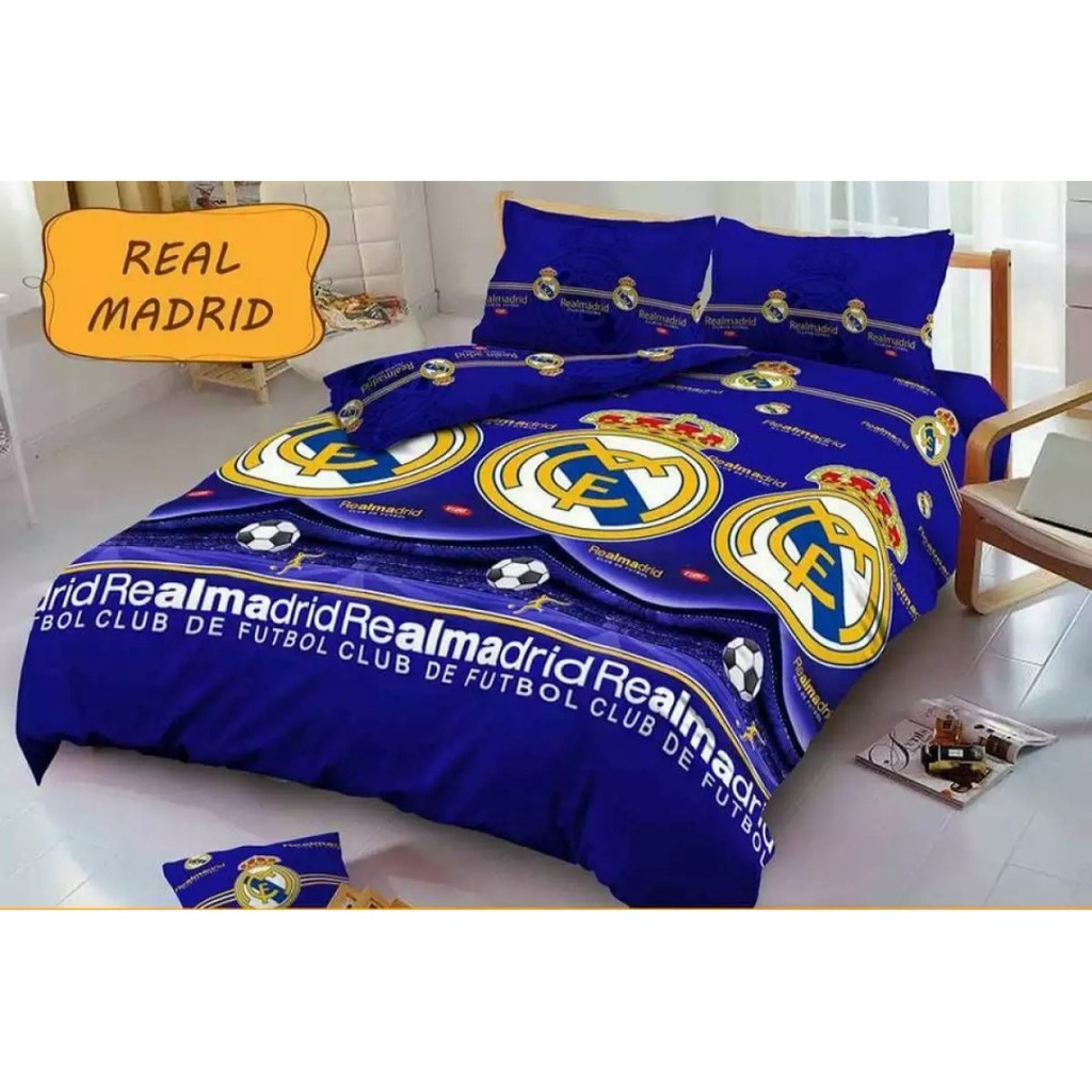 SPREI KARAKTER BOLA 180x200cm NO.1 BAHAN KATUN HOMEMADE /Sprai Motif Logo Bola