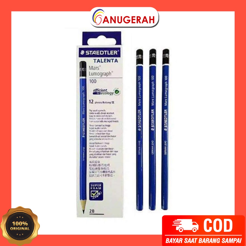 

STAEDTLER PENSIL 2B ORIGINAL / PENSIL UJIAN KOMPUTER (PCS)