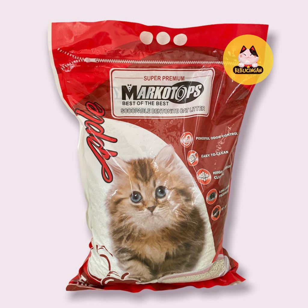 Pasir Kucing MARKOTOPS Pasir Gumpal Wangi Bentonite Cat Litter 5,5L