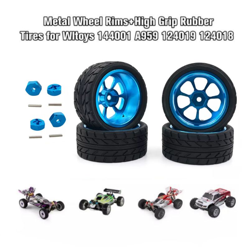 Wltoys A959 144001 124016 Upgrade Metal Wheel Rim And Tire Part For WLtoys 1/14