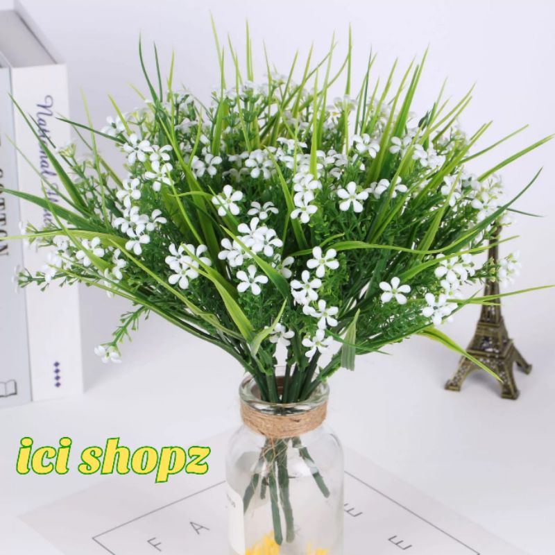 Bunga Gypsophila Melati Putih / Bunga Artificial 5 Cabang