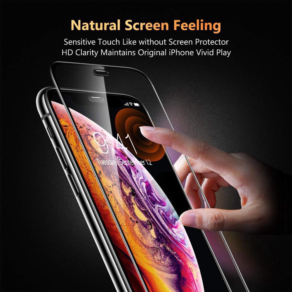 10D Full Cover Clear Tempered Glass Non-slip Silicone Airbag Ring Anti-collision Screen Protector For iPhone 6/6s/7/8/6Plus/6s Plus/7Plus/8Plus/X/XS/11Pro/Xr/11/Max