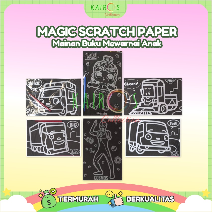 Magic Scratch Paper Kertas Mainan Anak Mewarna