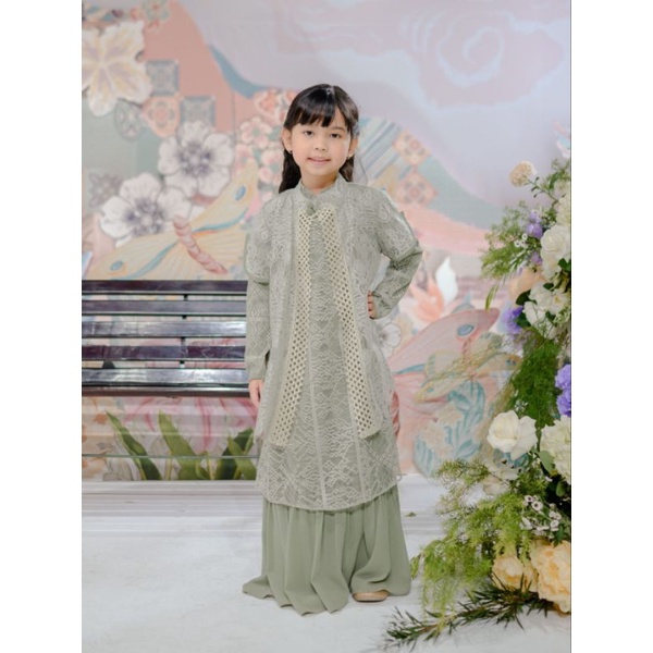 Ainayya.id || Claira Dress Anak Sage Green Ainayya (Size 11)