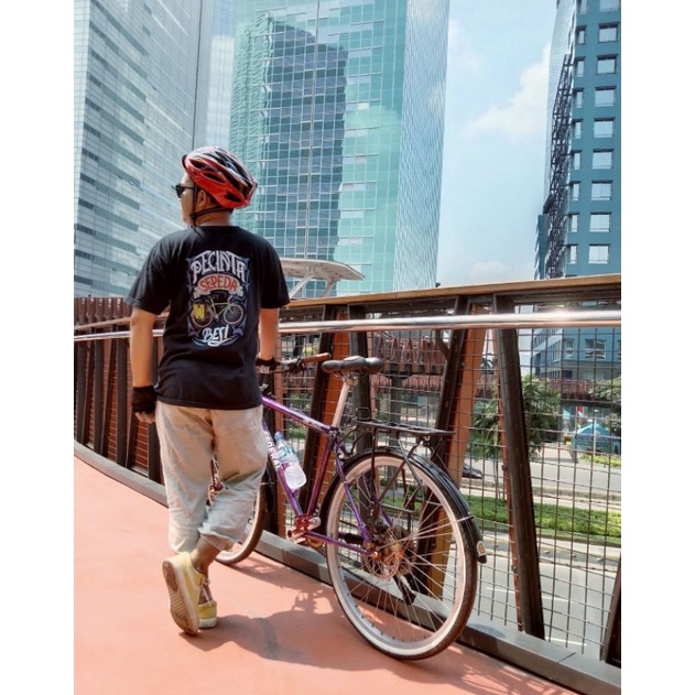 Kaos Gowes T-shirt Sepeda Baju Sepeda Pecinta Sepeda Besi Katun Combad 30s - Bukan Jersey Gowes