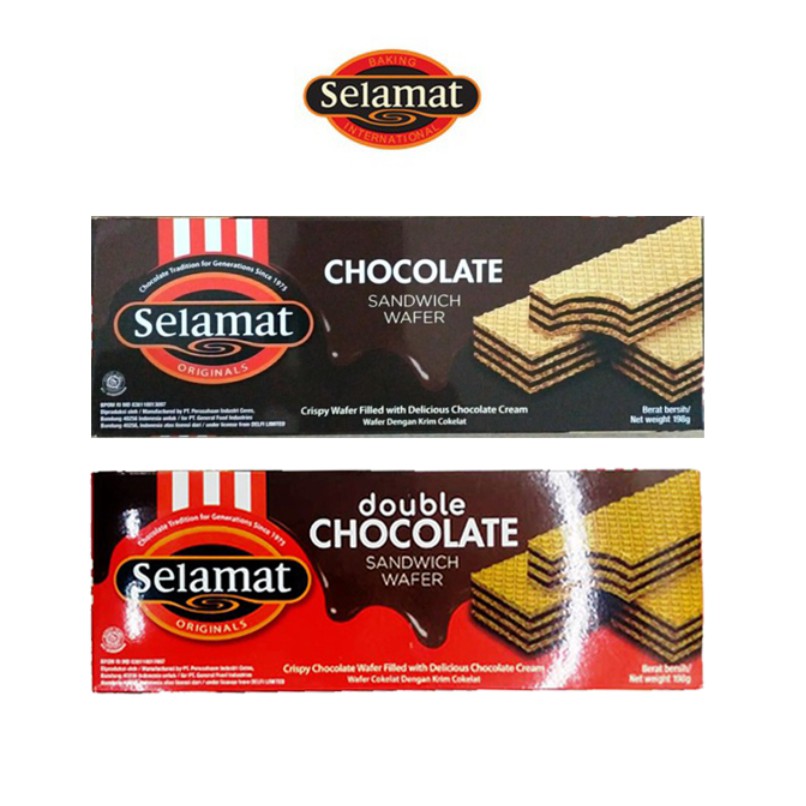 

Snack Selamat Wafer Chocolate Coklat Snack 145gr - Chocolate / Double Choco