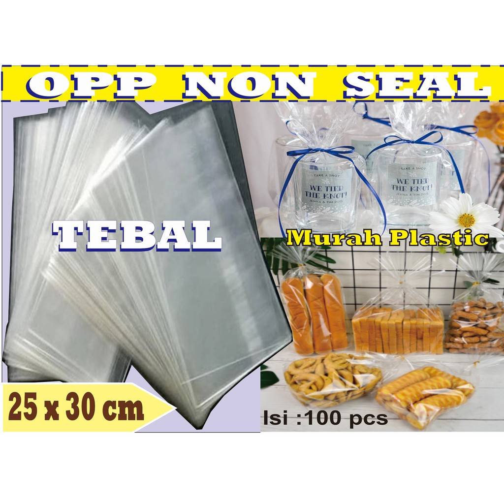 Plastik OPP TEBAL TANPA LEM/SEAL 25 x 30  Isi 100 pcs