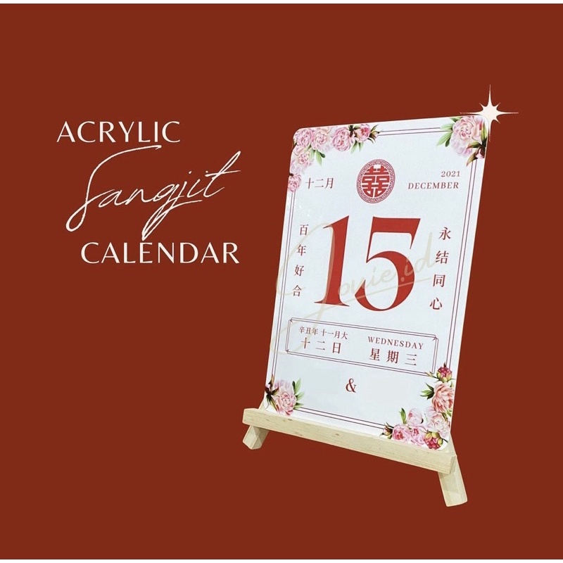 

Acrylic Cetak Sangjit Kalender Custom / Kalender Seserahan / Kalender Nikah