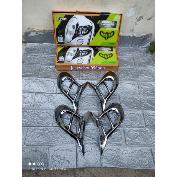 Variasi Garnish Lampu Depan Honda Scoopy FI TGP Black Chrome