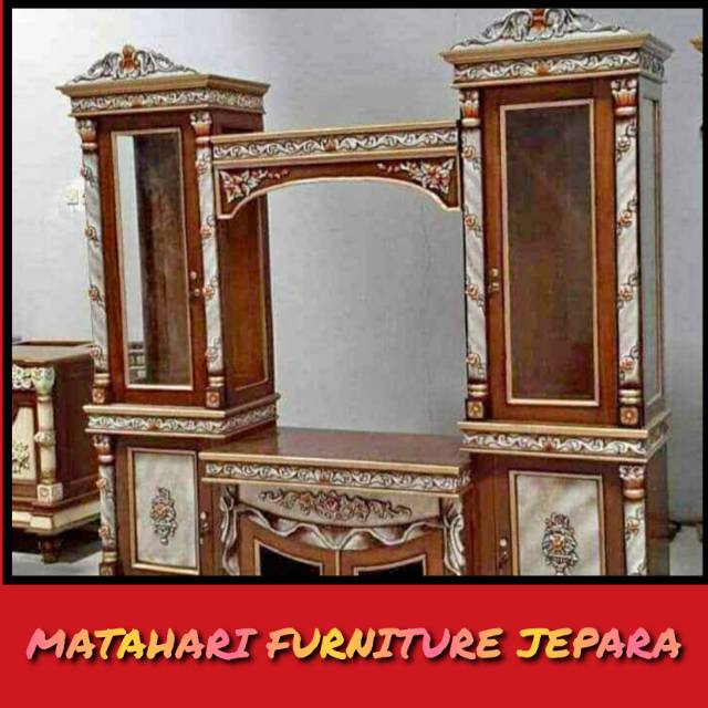 Lemari bufet tv kayu jati jepara murah