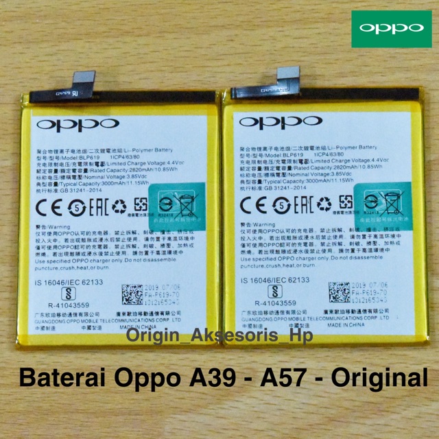 Baterai Oppo A39 A57 BLP619 Original Batre Hp Oppo BLP 619 dc 88