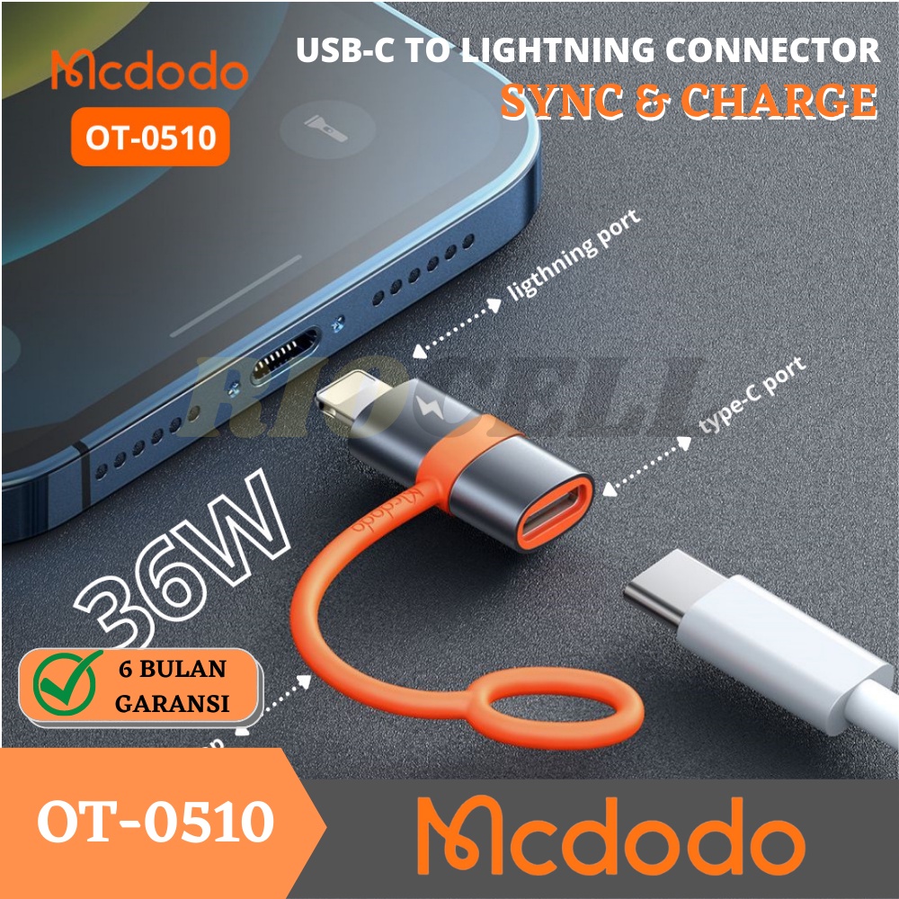 MCDODO Connector Charge PD Type C To Lightning Adapter Charger OT-0510