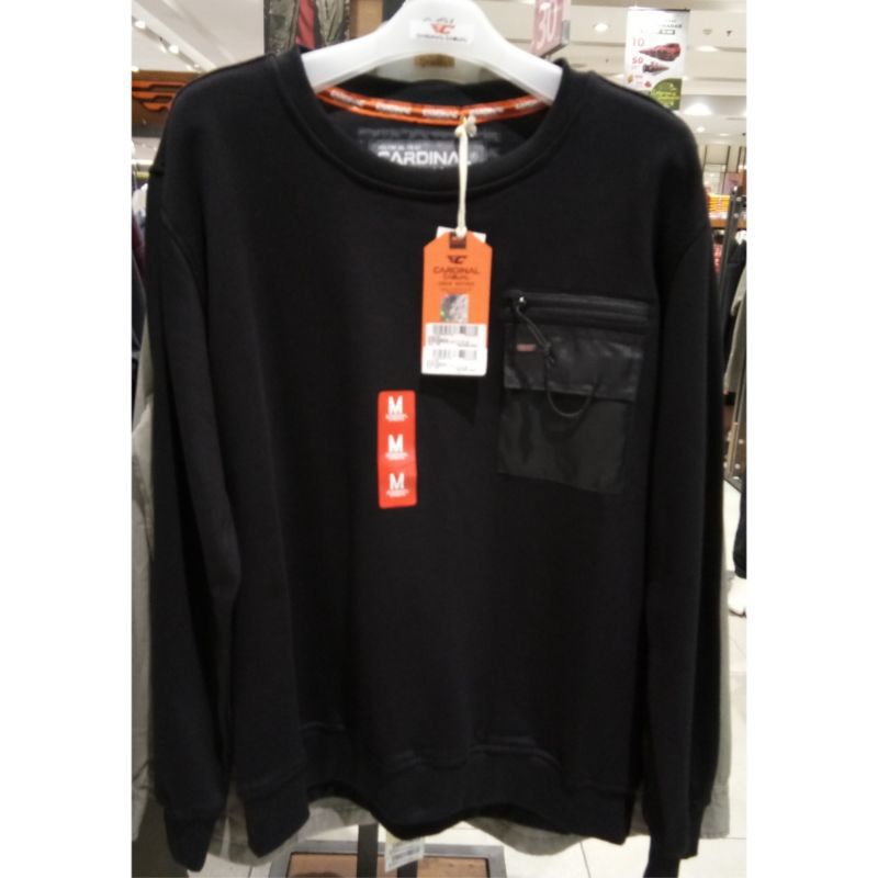 Sweater Lengan Panjang Pria Cardinal Casual Original Mens EAVAR00101J 01A Hitam Original