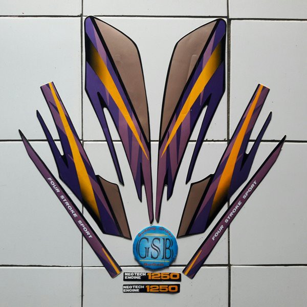 stiker striping motor Gl max 1998 Hitam-Ungu