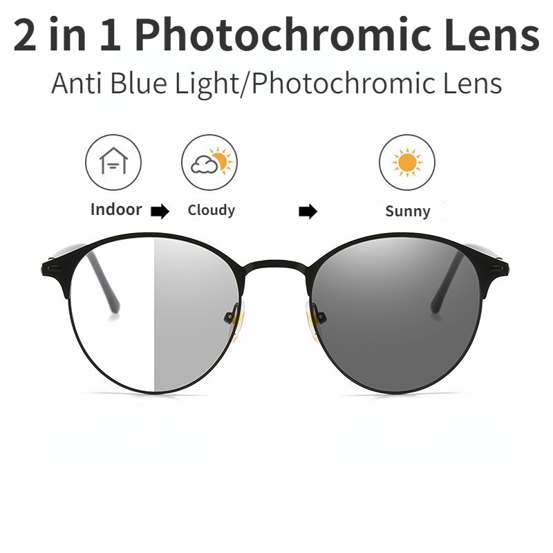 Kacamata Photochromic Anti Radiasi Anti Blue Ray Transition Untuk Pria Dan Wanita