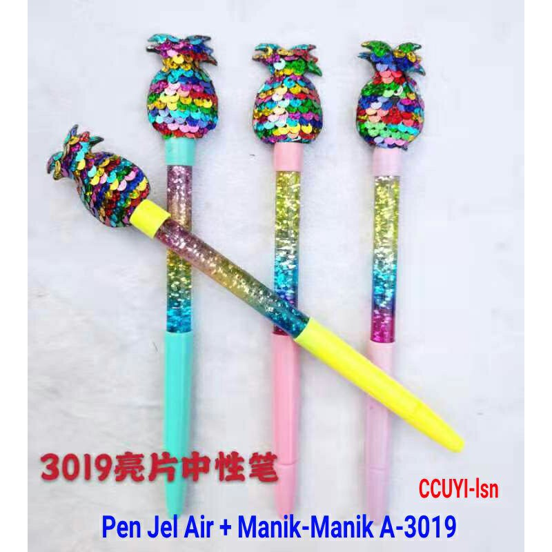1 LUSIN Pen jel Pulpen cair karakter unik model kipas dan manik manik air-1