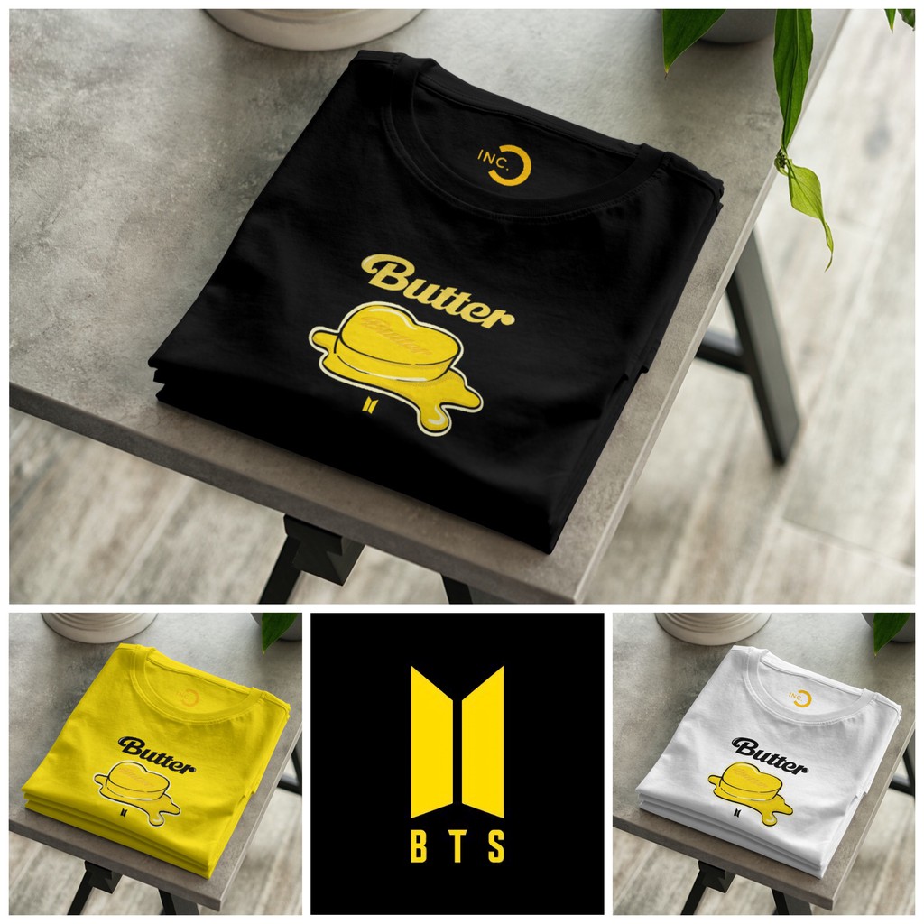 [NEW] Kaos BTS Butter New Hit Single Cotton 24s Premium Bisa Upgrade Lengan Panjang