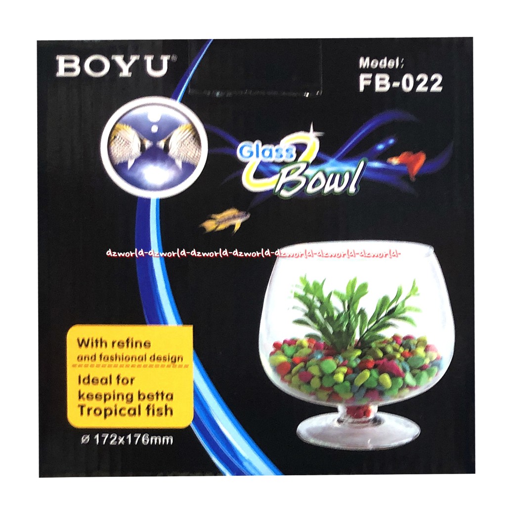 Boyu Glass Bowl Aquarium Gelas 17cm Akuarium Meja Mini Mug