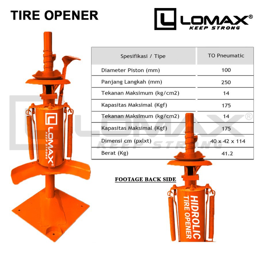 Alat Buka Ban Mobil Hidrolik Angin LOMAX Dongkrak TIP TOP