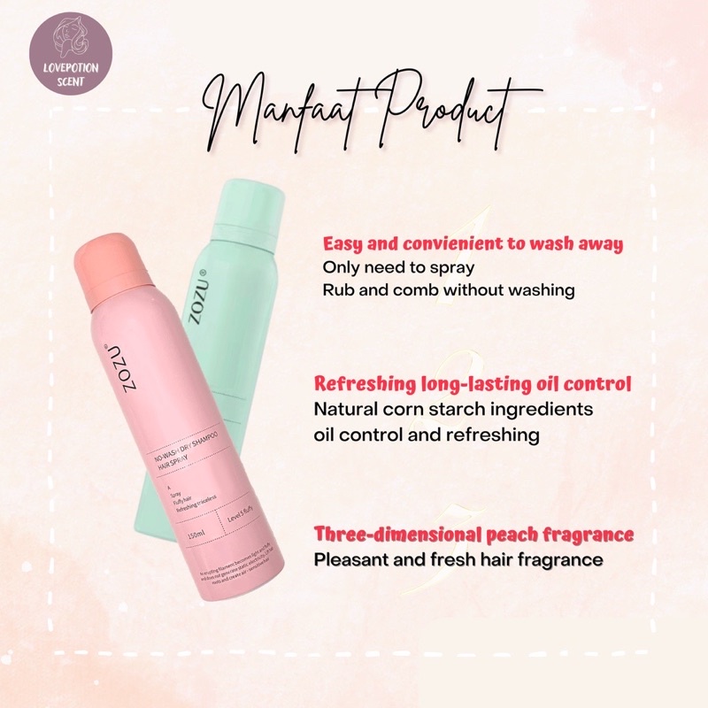Dry Shampoo 150 ML Semprotan Rambut Kering Untuk Mengembangkan Rambut Minyak Rambut Kontrol Rambut Berminyak