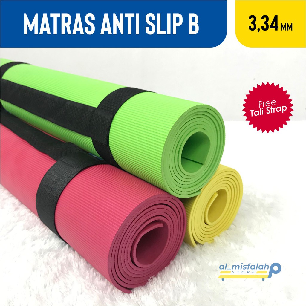 MATRAS YOGA ANTI SLIP ALAS YOGA SENAM MAT TEBAL 3,34 MM OUTDOOR INDOOR