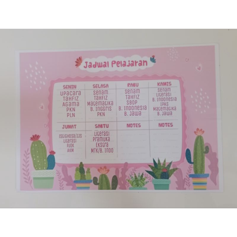 

Stiker Jadwal Pelajaran Anak Motif Request