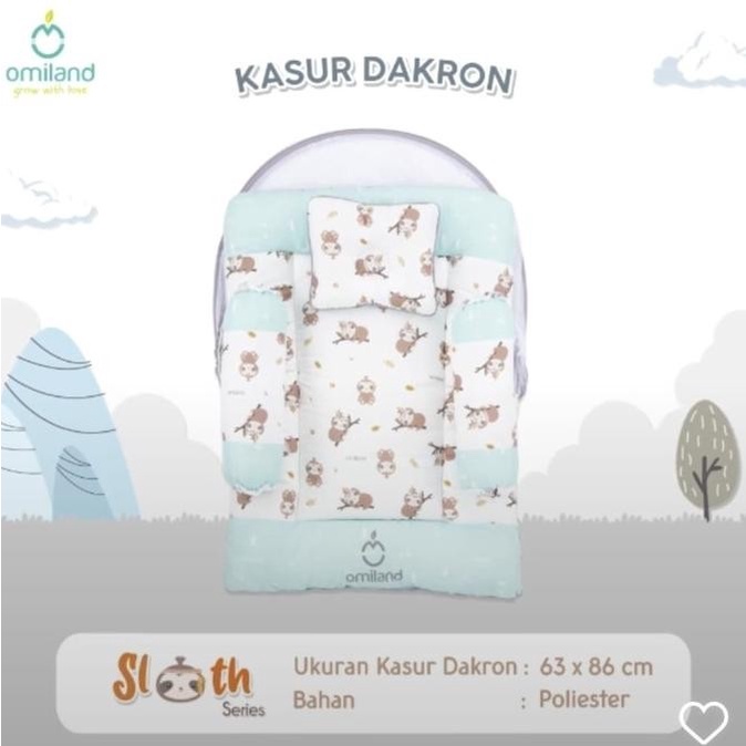 Makassar! Kasur Bayi Lipat Dakron + Kelambu Omiland Sloth Series OB19151/52