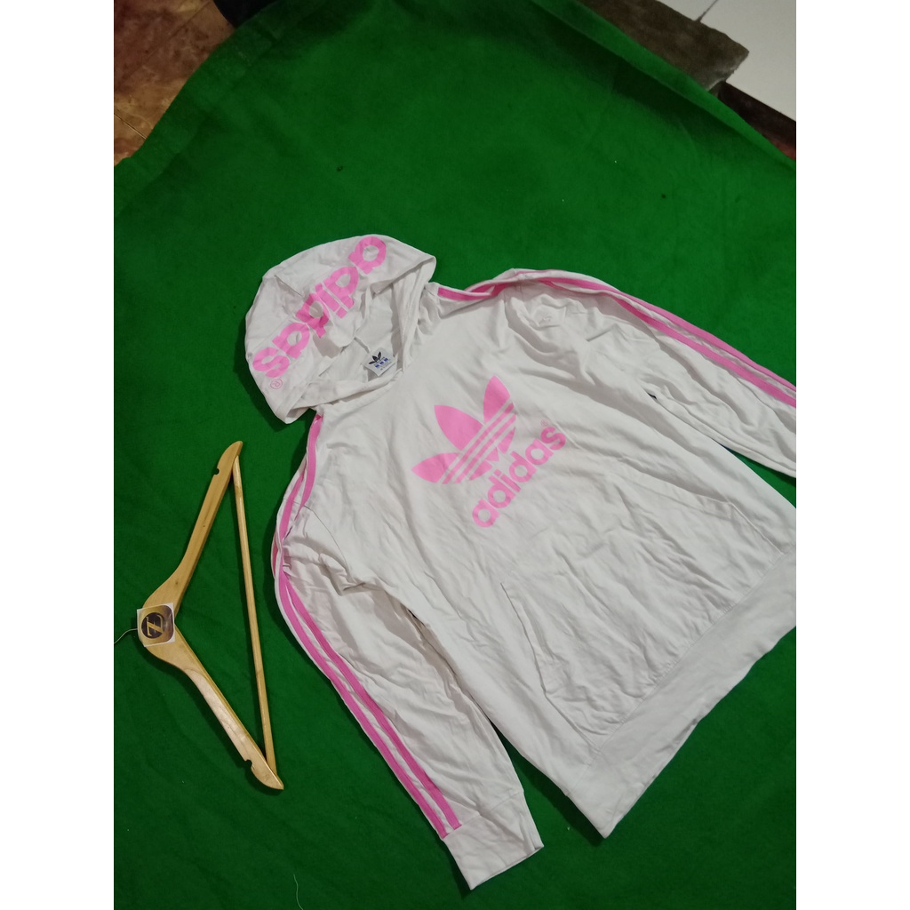 Hoodie Adidas By Descente Big Logo Fire Bird depan Belakang Size M