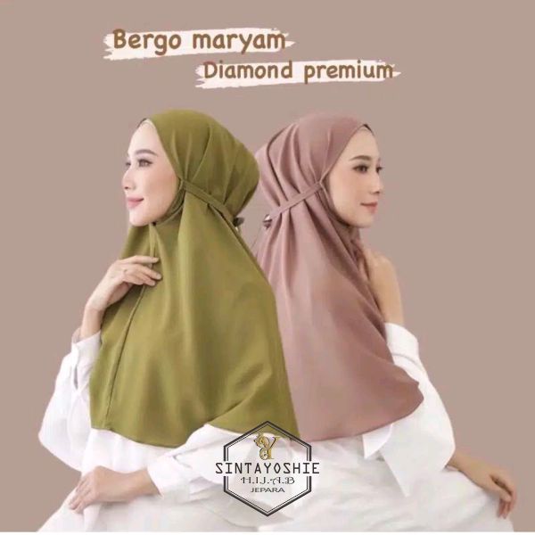 Jilbab instan bergo Maryam diamond Dewasa hijab Khimar non pet