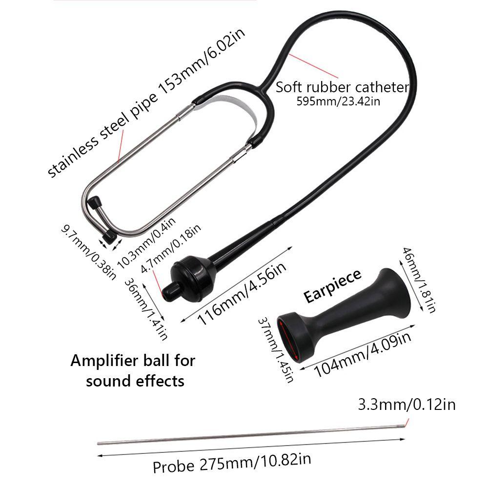 Wonder Cylinder Stetoskop Portable Alat Perbaikan Mobil Tahan Lama Chromed-steel Alat Diagnostik Blok Mesin Mobil