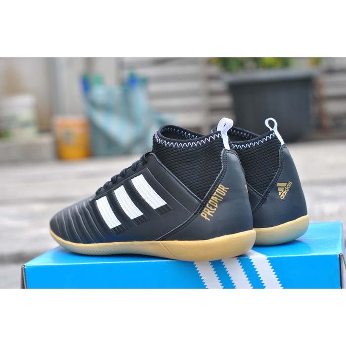 Ready Stock Sepatu Futsal Adidas Predator Techfit Replika Original #Black Gold Olahraga - Sepak Bola