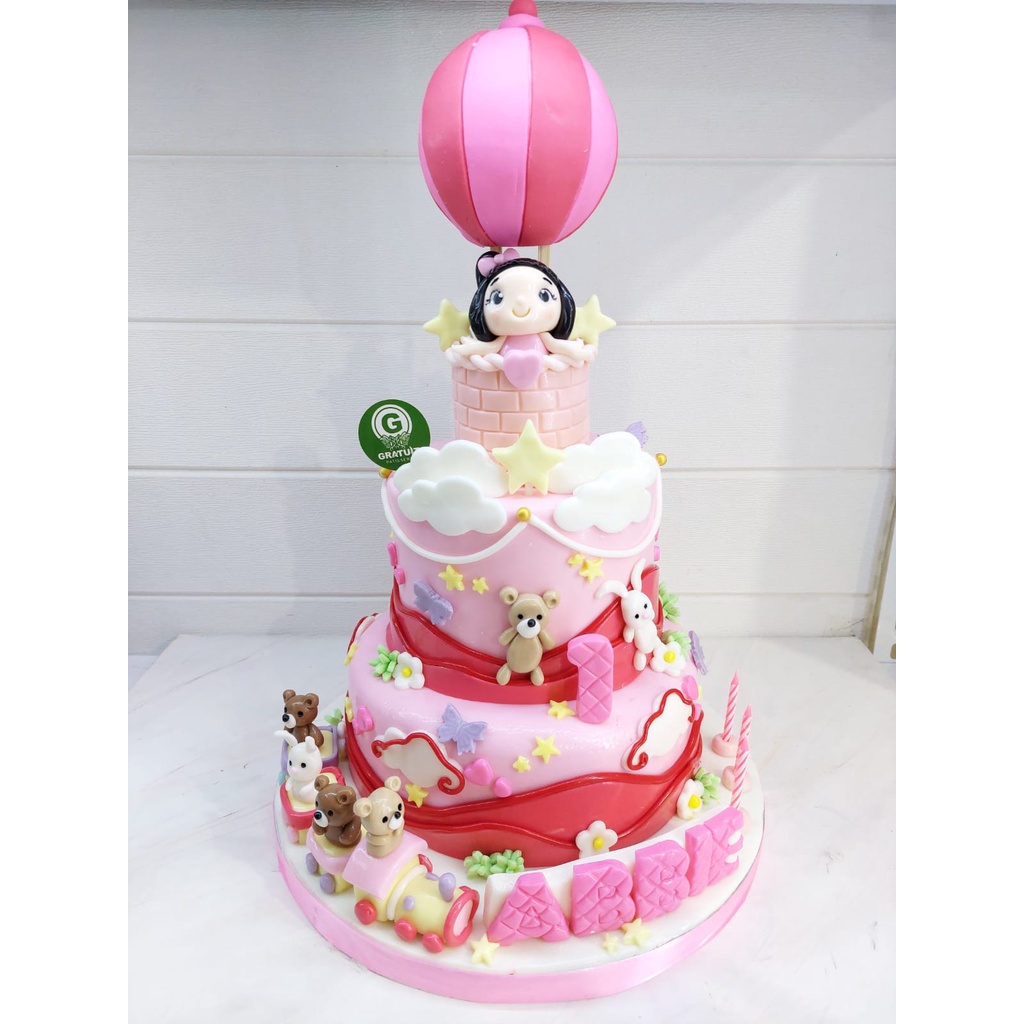 

teddy bear cake / kue ulang tahun diamater 20 + 15cm