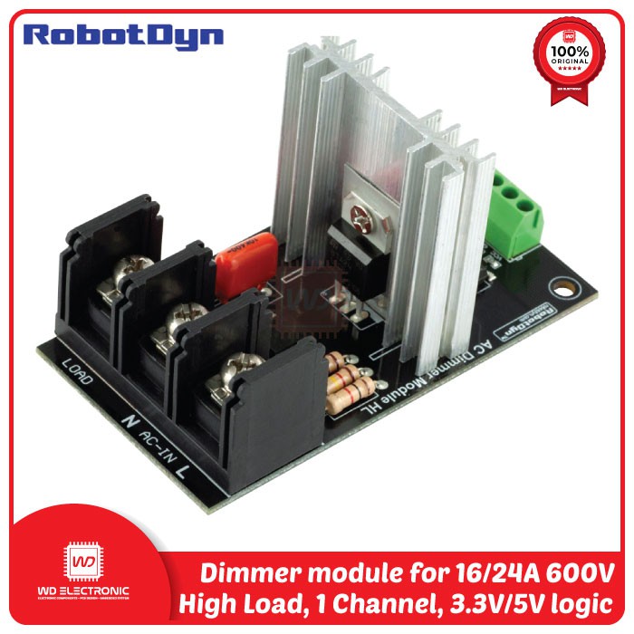 RobotDyn Dimmer Module HL 1 Channel 3.3V 5V logic 16A 600V 24A 600V