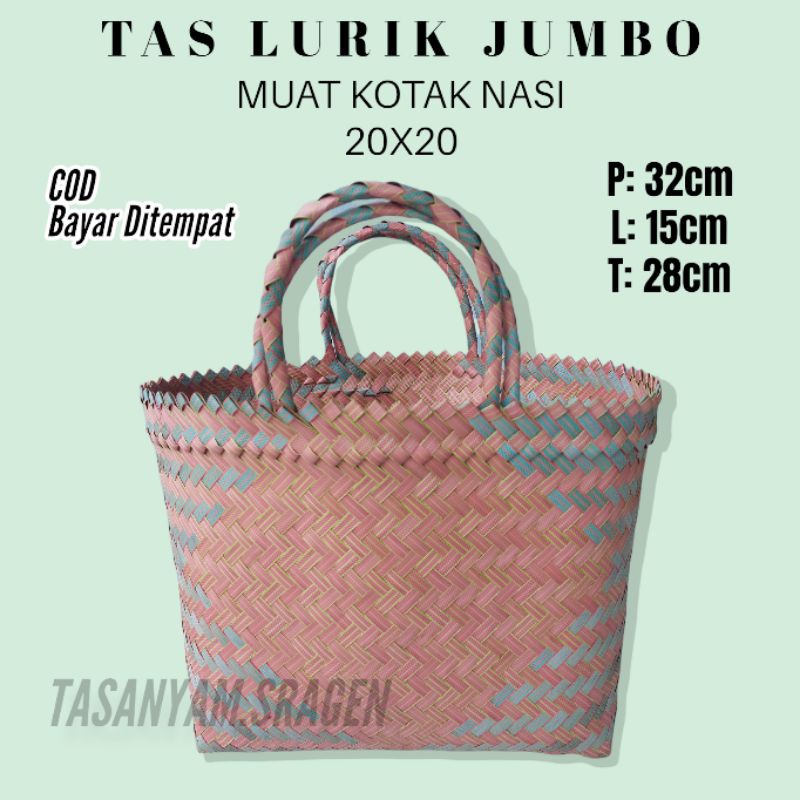 Tas Anyaman Plastik Jumbo Besar untuk berbelanja, souvenir, hampers, syukuran, wadah sembako ~