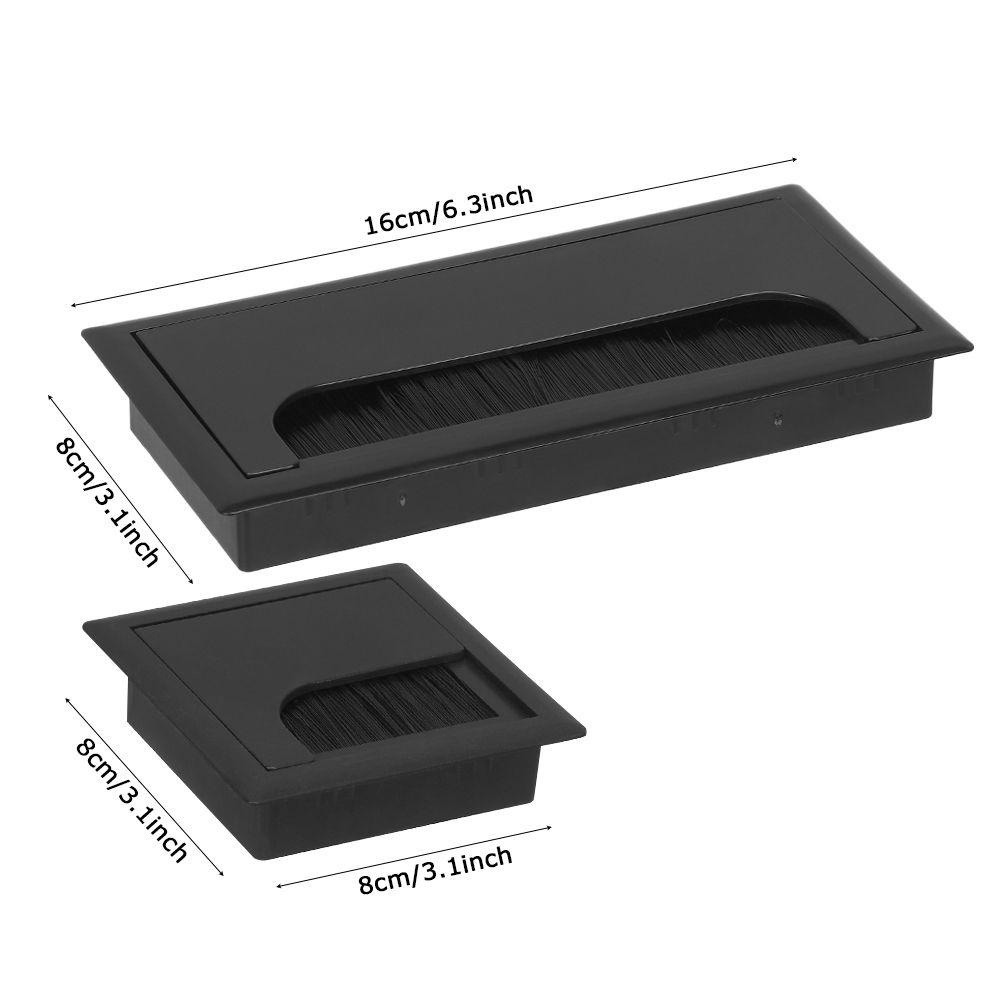 Suyo Wire Cable Holder Rectangle Outlet Port Grommet Penutup Lubang Meja Kotak Kabel